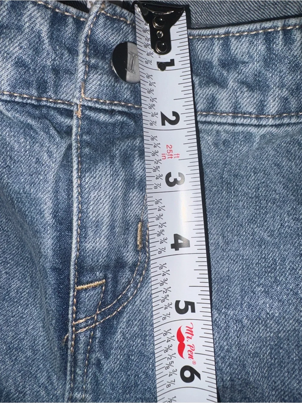 Light Blue Women's Boyfriend Jeans with Distressed Knees - Picture 9 of 10